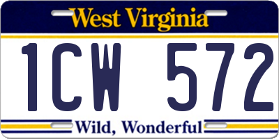WV license plate 1CW572