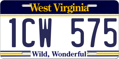 WV license plate 1CW575