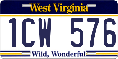 WV license plate 1CW576