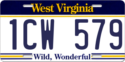 WV license plate 1CW579