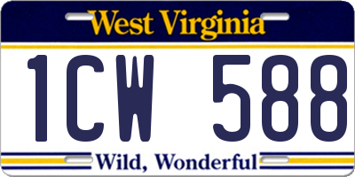 WV license plate 1CW588