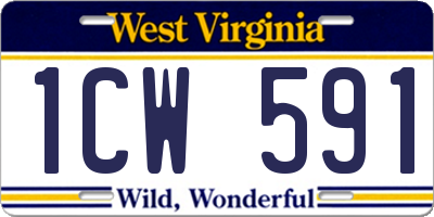 WV license plate 1CW591