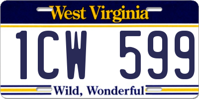WV license plate 1CW599