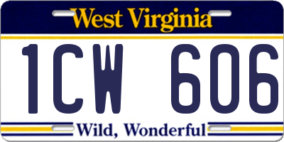 WV license plate 1CW606
