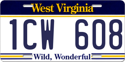 WV license plate 1CW608