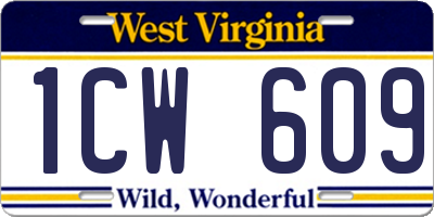 WV license plate 1CW609
