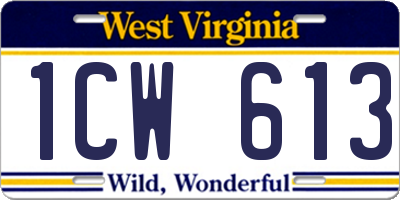 WV license plate 1CW613