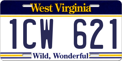 WV license plate 1CW621