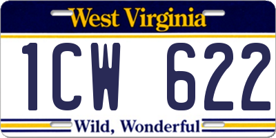 WV license plate 1CW622