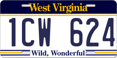 WV license plate 1CW624