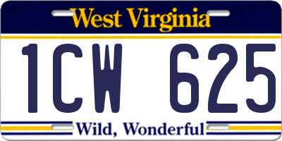 WV license plate 1CW625