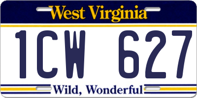 WV license plate 1CW627