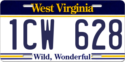 WV license plate 1CW628