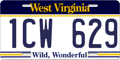 WV license plate 1CW629