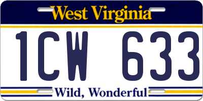 WV license plate 1CW633