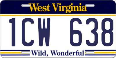 WV license plate 1CW638