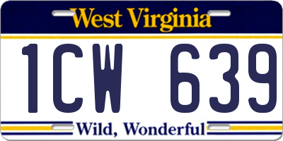 WV license plate 1CW639