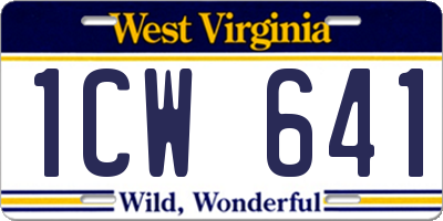 WV license plate 1CW641
