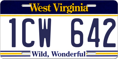 WV license plate 1CW642