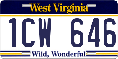 WV license plate 1CW646