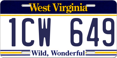 WV license plate 1CW649