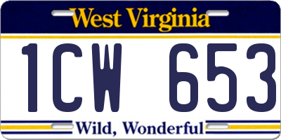 WV license plate 1CW653