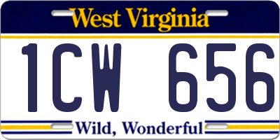 WV license plate 1CW656
