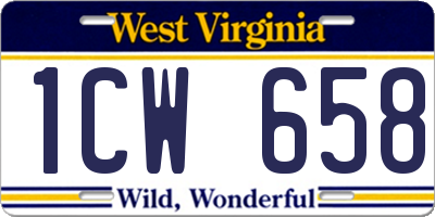 WV license plate 1CW658