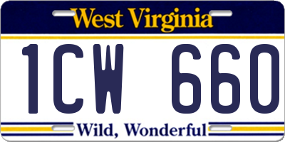 WV license plate 1CW660