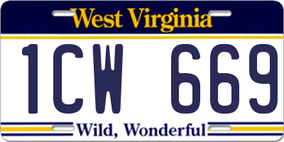 WV license plate 1CW669