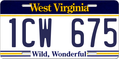WV license plate 1CW675