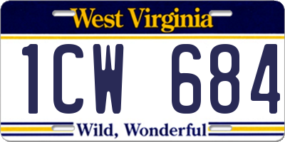 WV license plate 1CW684