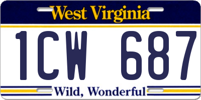 WV license plate 1CW687