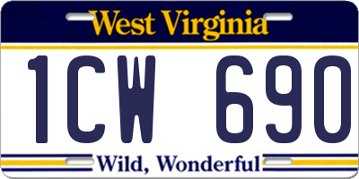 WV license plate 1CW690