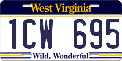 WV license plate 1CW695