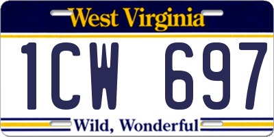 WV license plate 1CW697