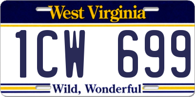 WV license plate 1CW699