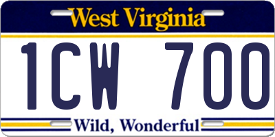 WV license plate 1CW700