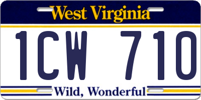 WV license plate 1CW710