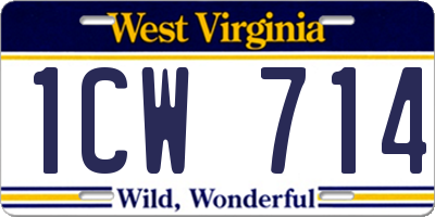 WV license plate 1CW714