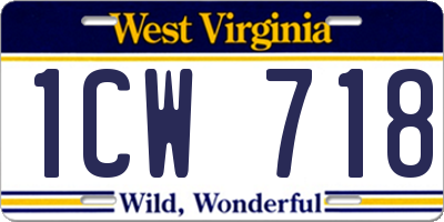 WV license plate 1CW718