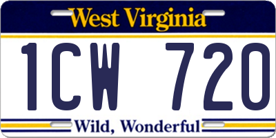 WV license plate 1CW720