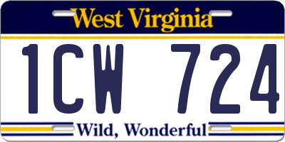 WV license plate 1CW724