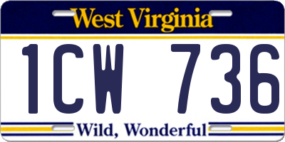WV license plate 1CW736