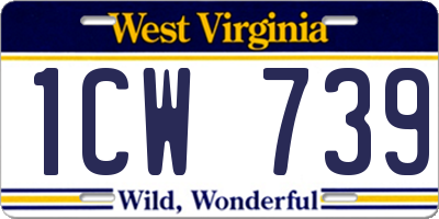 WV license plate 1CW739