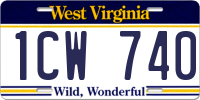WV license plate 1CW740