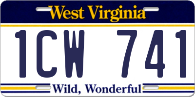 WV license plate 1CW741