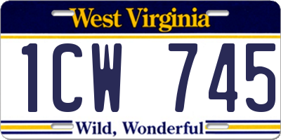 WV license plate 1CW745