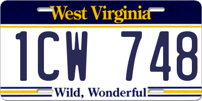WV license plate 1CW748