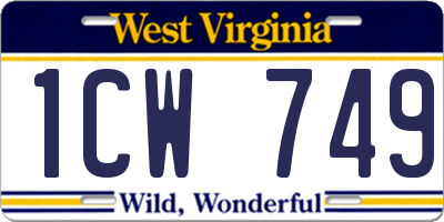 WV license plate 1CW749